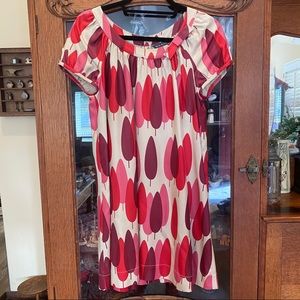 ANTHROPOLOGIE Orly Kiely Silk Shift Dress